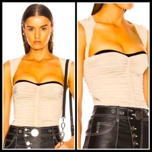 ALexander Wang Silk Ruched Bustier Crop Top(0-2)XS
